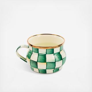 Emerald Check Stainless Steel Teacup