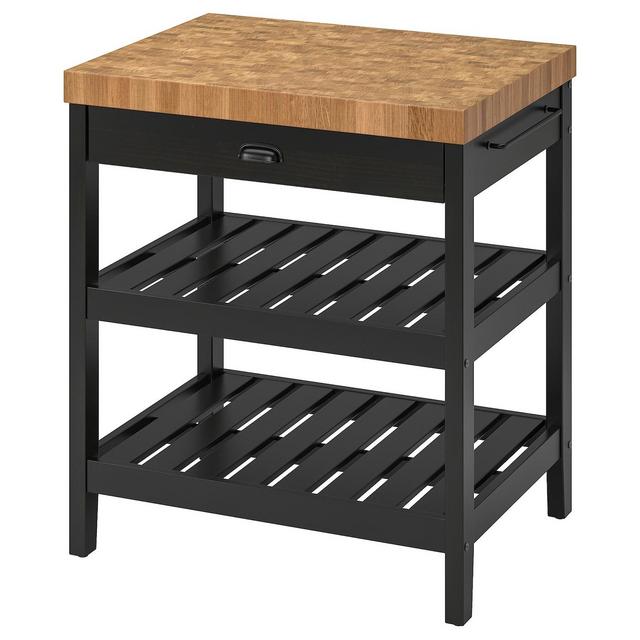 VADHOLMAKitchen island, black/oak31 1/8x24 5/8x35 3/8 "