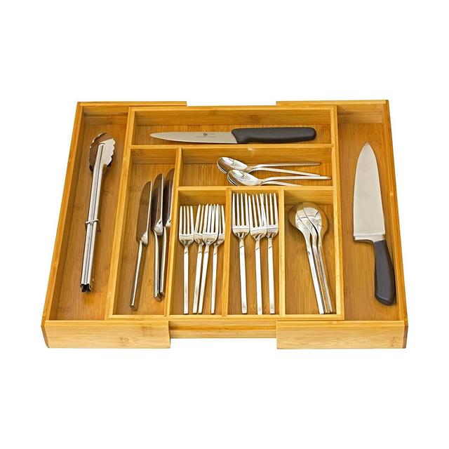 Bamboo Expandable Cutlery Drawer Organizer