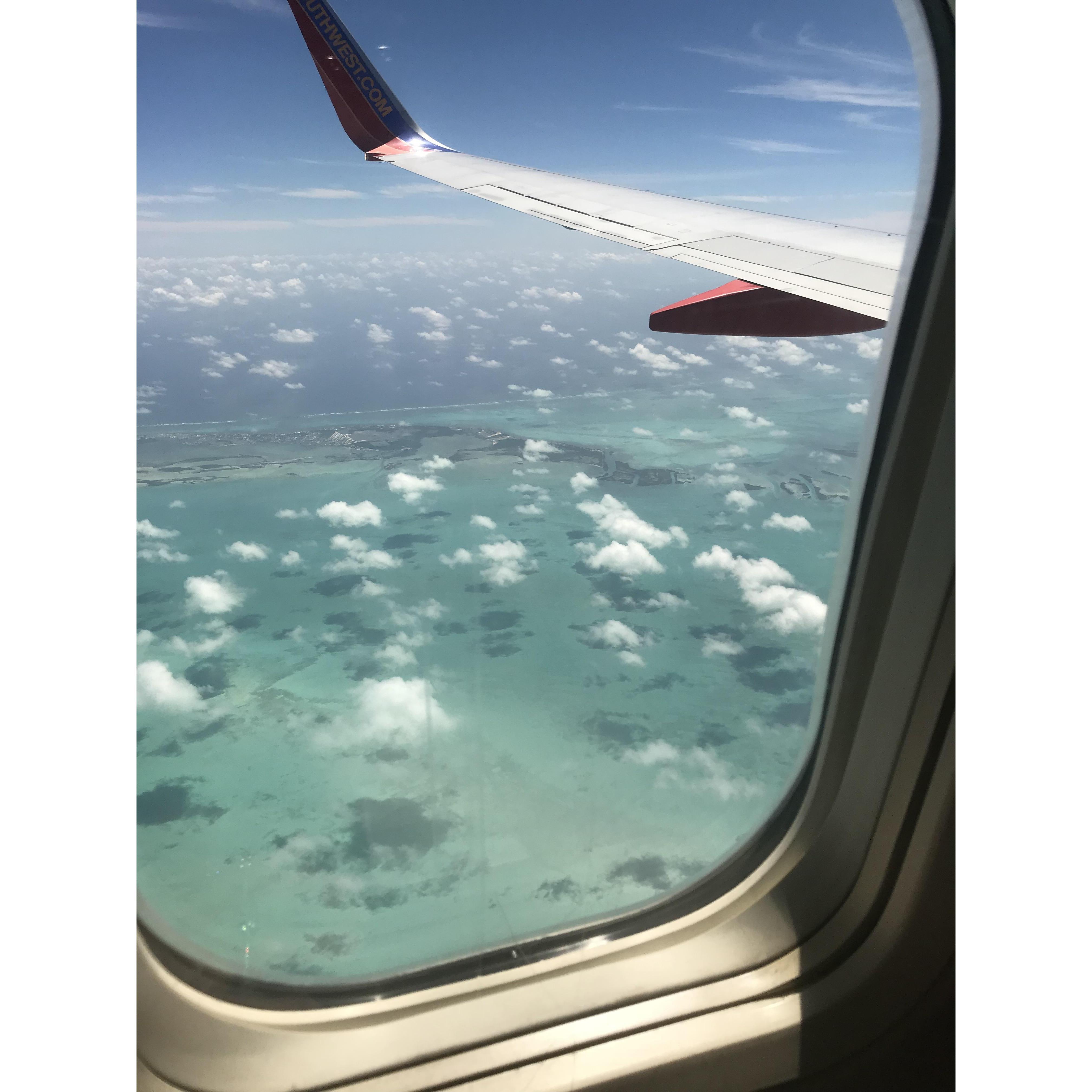 Flying into Belize!