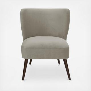 Velvet Curved Armless Chair