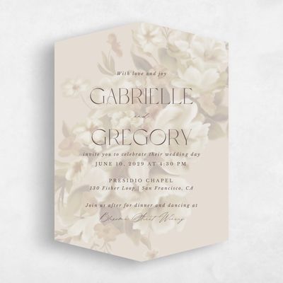 Beige Diamond Wedding Invitation - Canopy Portrait