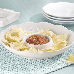 Lenox French Perle Chip and Dip Tray, White -