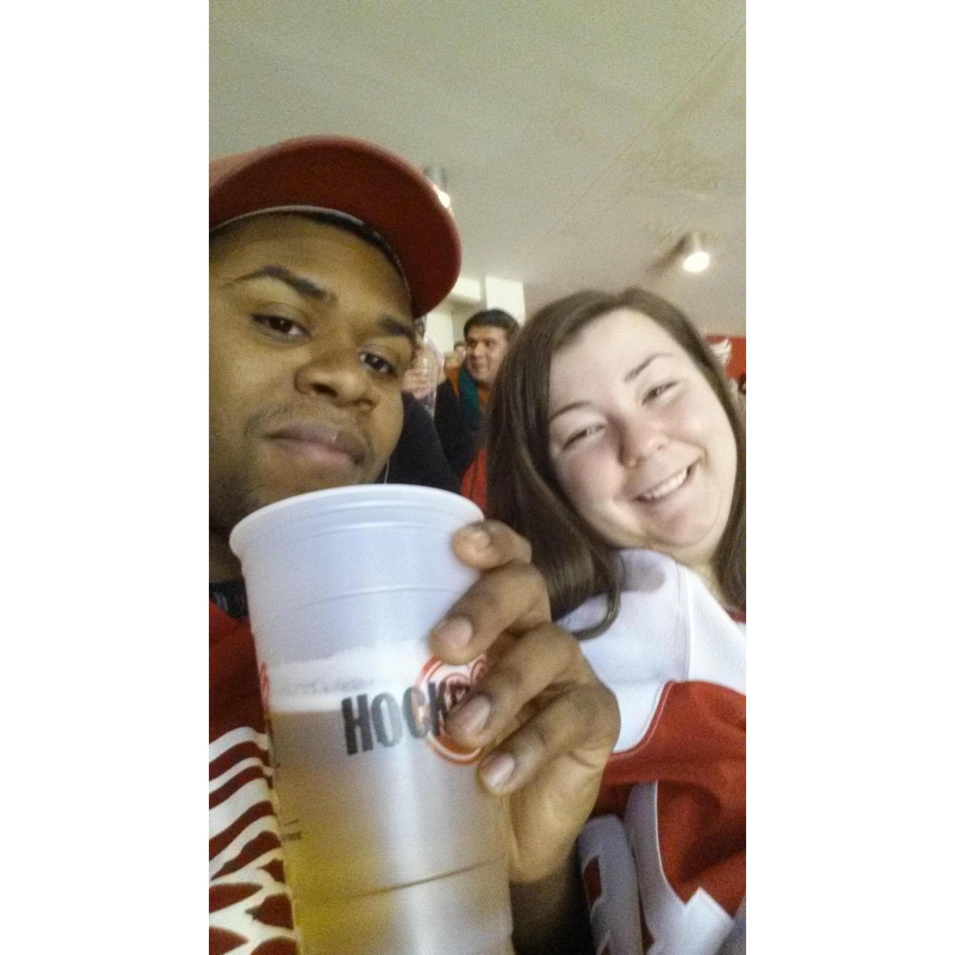 Enjoying the Red Wings!