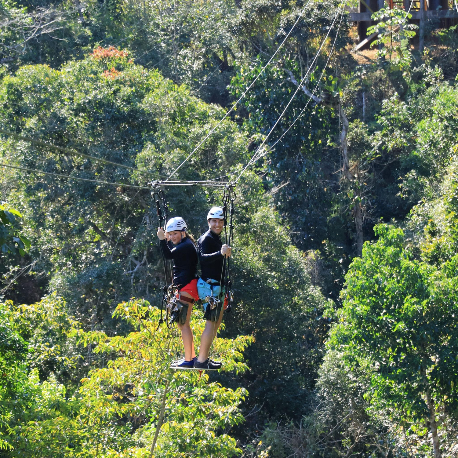 Us in Puerto Vallarta during our zip lining excursion