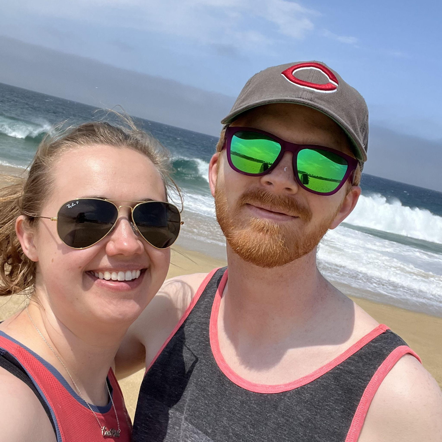 On the beach in Cabo for Noah and Annie's wedding, June 2024.