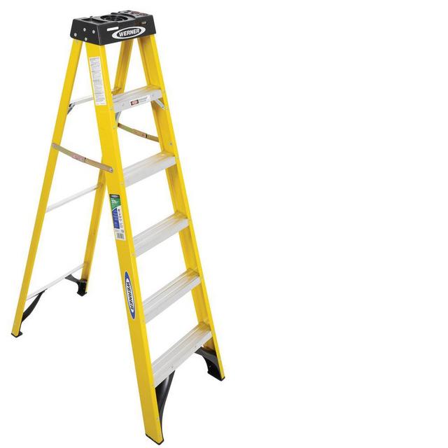 6 ft. Fiberglass Step Ladder with 225 lbs. Load Capacity Type II Duty Rating