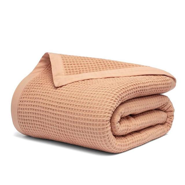 Salt Earth GOTS Certified 100% Organic Cotton Throw Blanket, 60" X 80" Waffle Blankets & Throws for Bed, Throw Blanket for Couch, Modern and Cozy Blanket, All Seasons, Comfy Soft Blankets (Sun Bay)