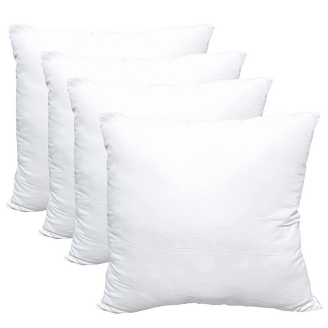 Obruosci Luxury Set of 8 Throw Pillow Inserts, 18 x 18 Hypoallergenic Ultra  Soft White Polyester Microfiber Durable Couch Cushion Fillers