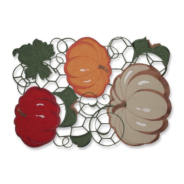 Pillow Perfect Pumpkin Stack Harvest Placemats (Set of 2)