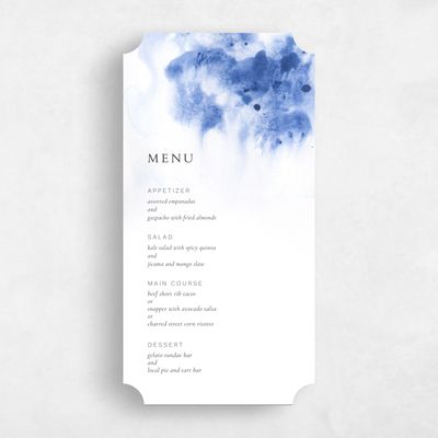 Blue Ticket Wedding Menu - Bartlett