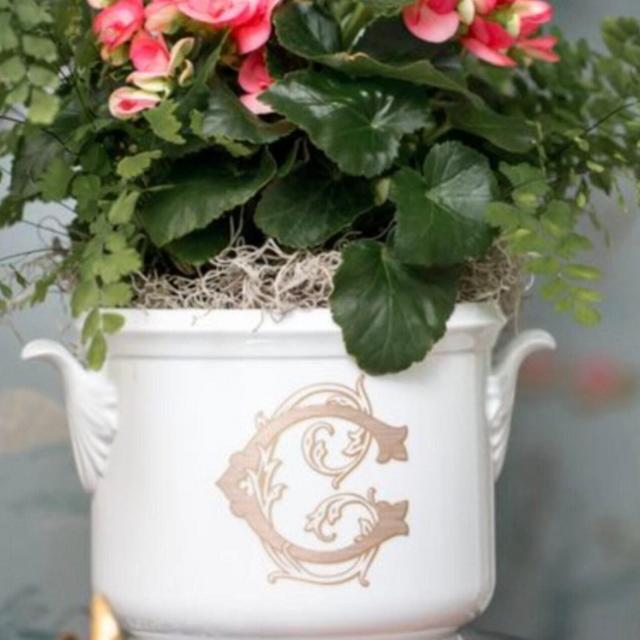 Porcelain Cachepot / Ice Bucket / Champagne Bucket / Planter / Monogram