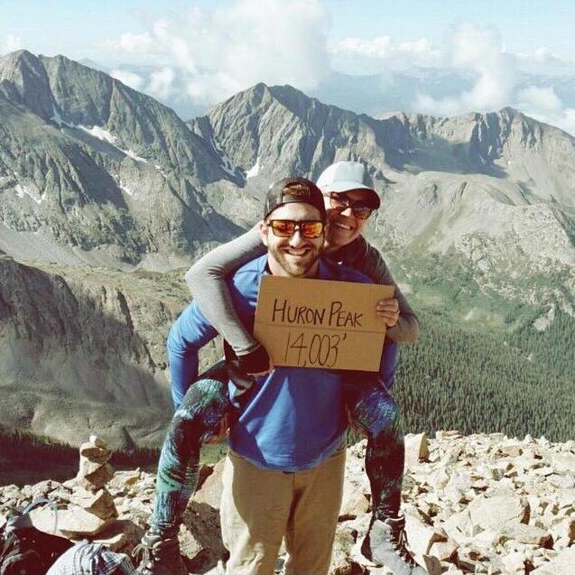 Hiking is a favorite pastime and this was taken at the top of our first 14'er together!
