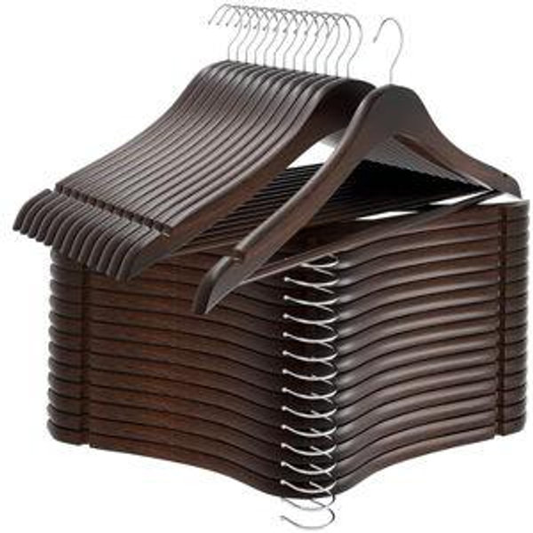 Utopia Home Premium Wooden Hangers 30 Pack - Durable & Slim Coat Hanger - Suit Hanger with 360-Degree Rotatable Hook - Wood Hangers with Shoulder Grooves (Vintage Color)