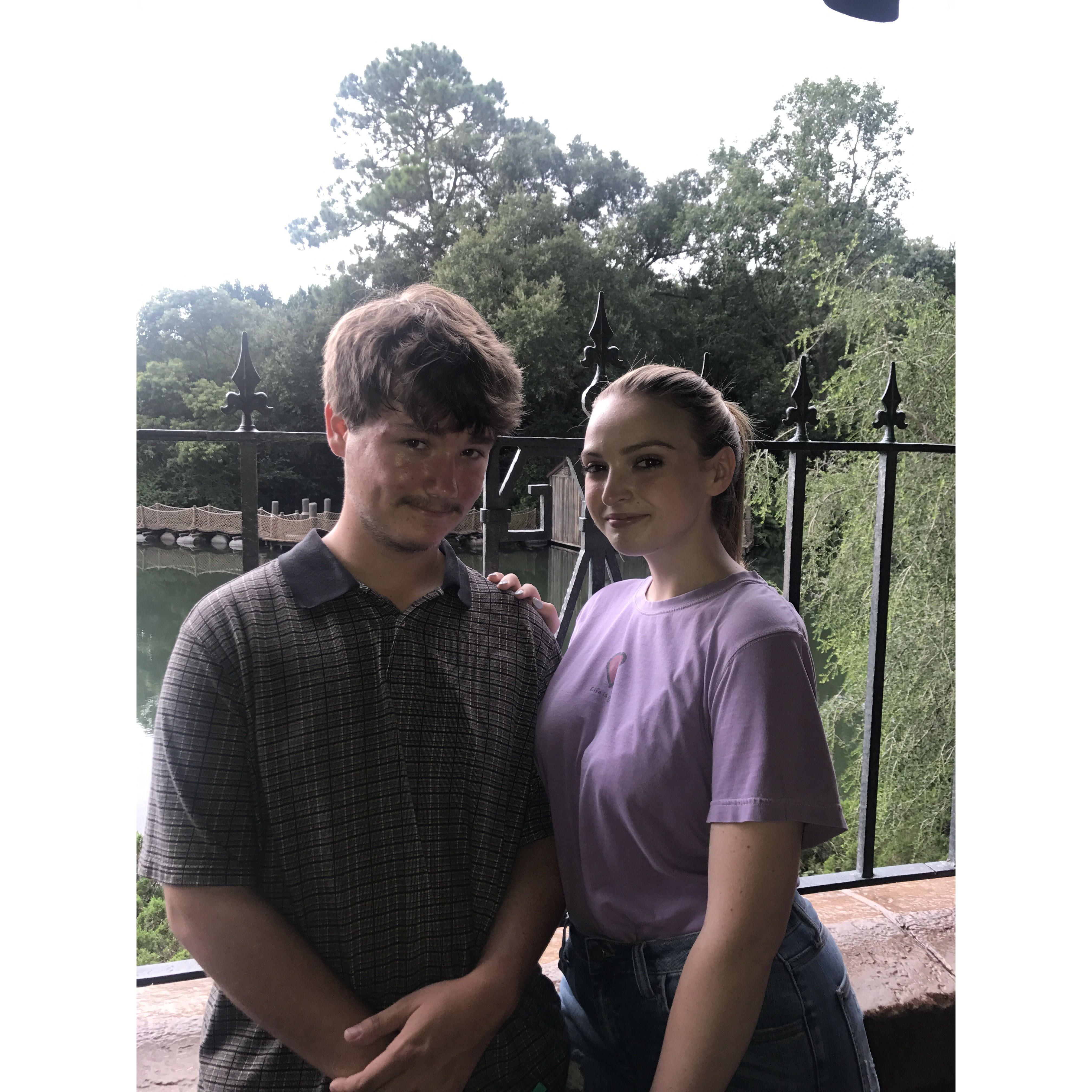 Our first picture together as a couple! Also Ian's first trip to Disney!