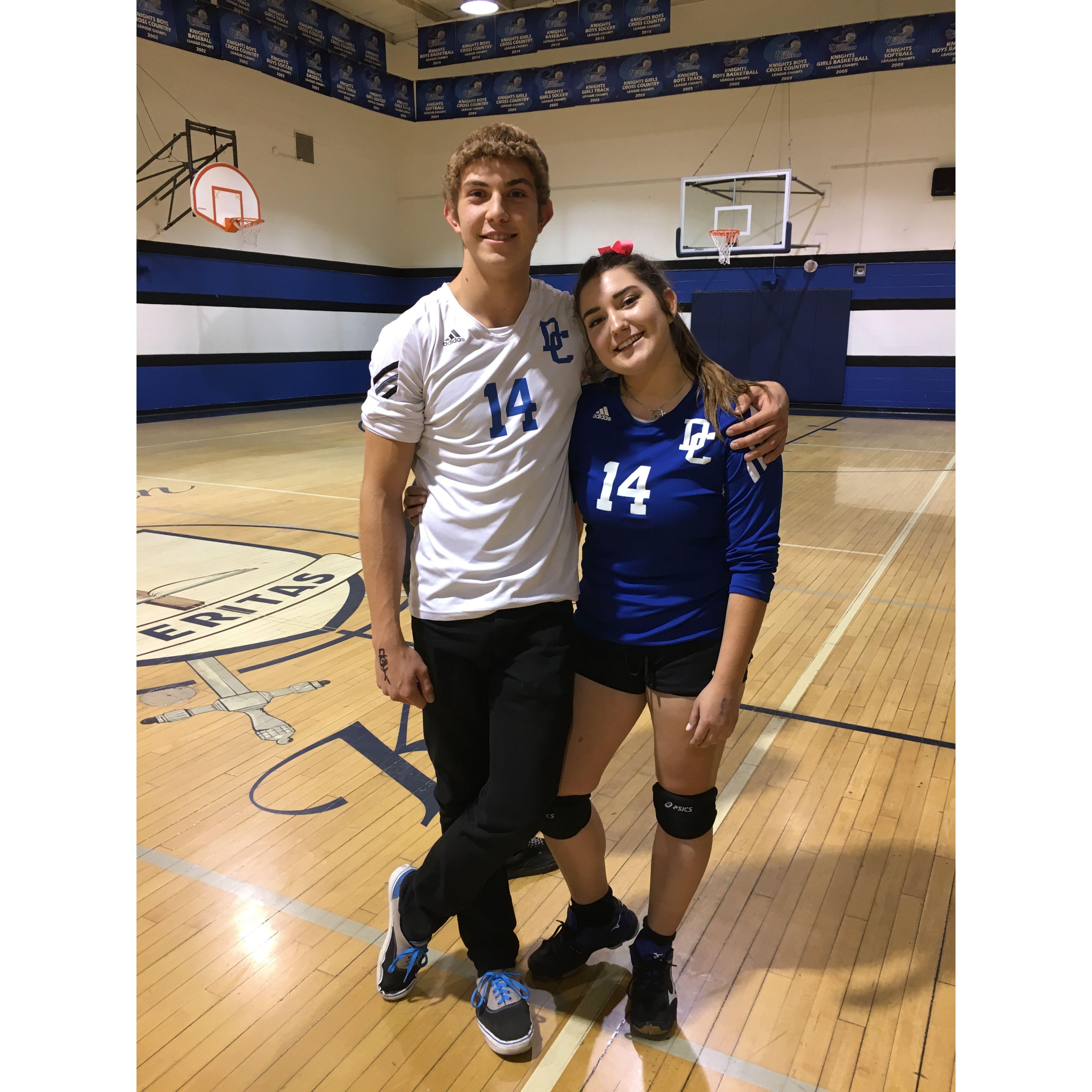 Brady representing Sofia during her volleyball game!