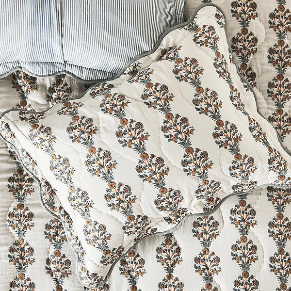 Iluka Cotton Printed Floral Shams, Set of 2 - King