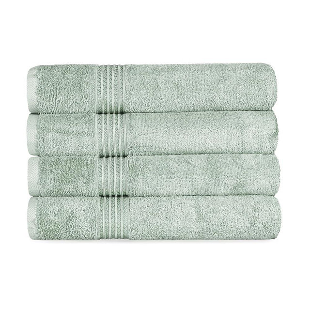 Superior Egyptian Cotton 4-Piece Bath Towel Set for Shower, Bath, Spa, Resort, Hotel, Soft Body Towels, Airbnb Essentials, Apartment, Dorm, Quick Dry, Absorbent, Bathroom Basics, Sage