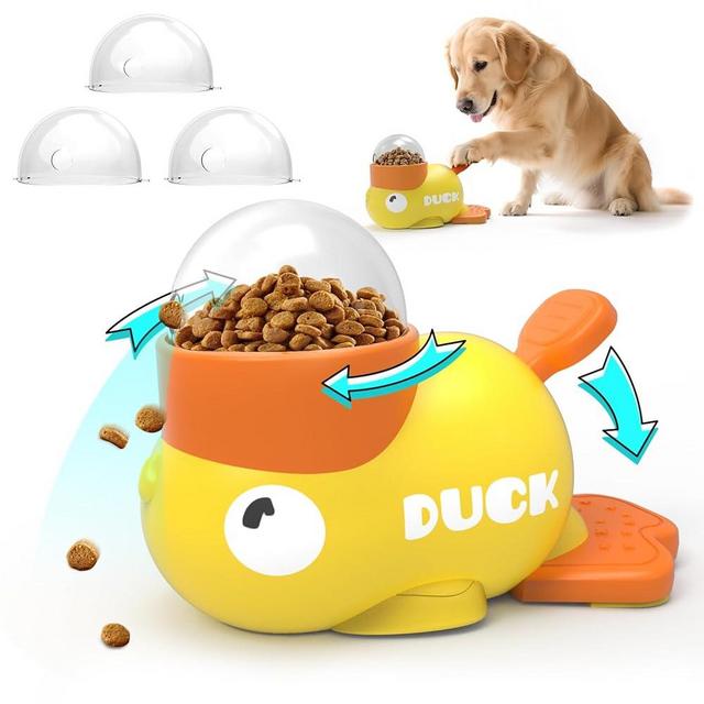 Dog Interactive Treat Dispenser Toy Food Puzzle Slow Feeder Duck-Shaped Dog Puzzle Feeders for Small Medium Dogs Cats IQ Training Reduces Bloating for Healthy Eating