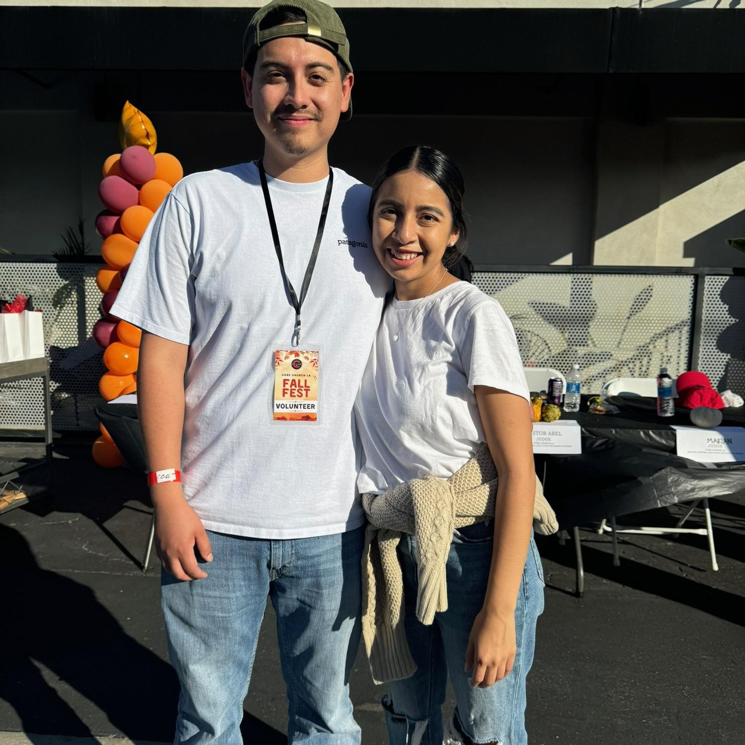 Serving together at Fall Fest.