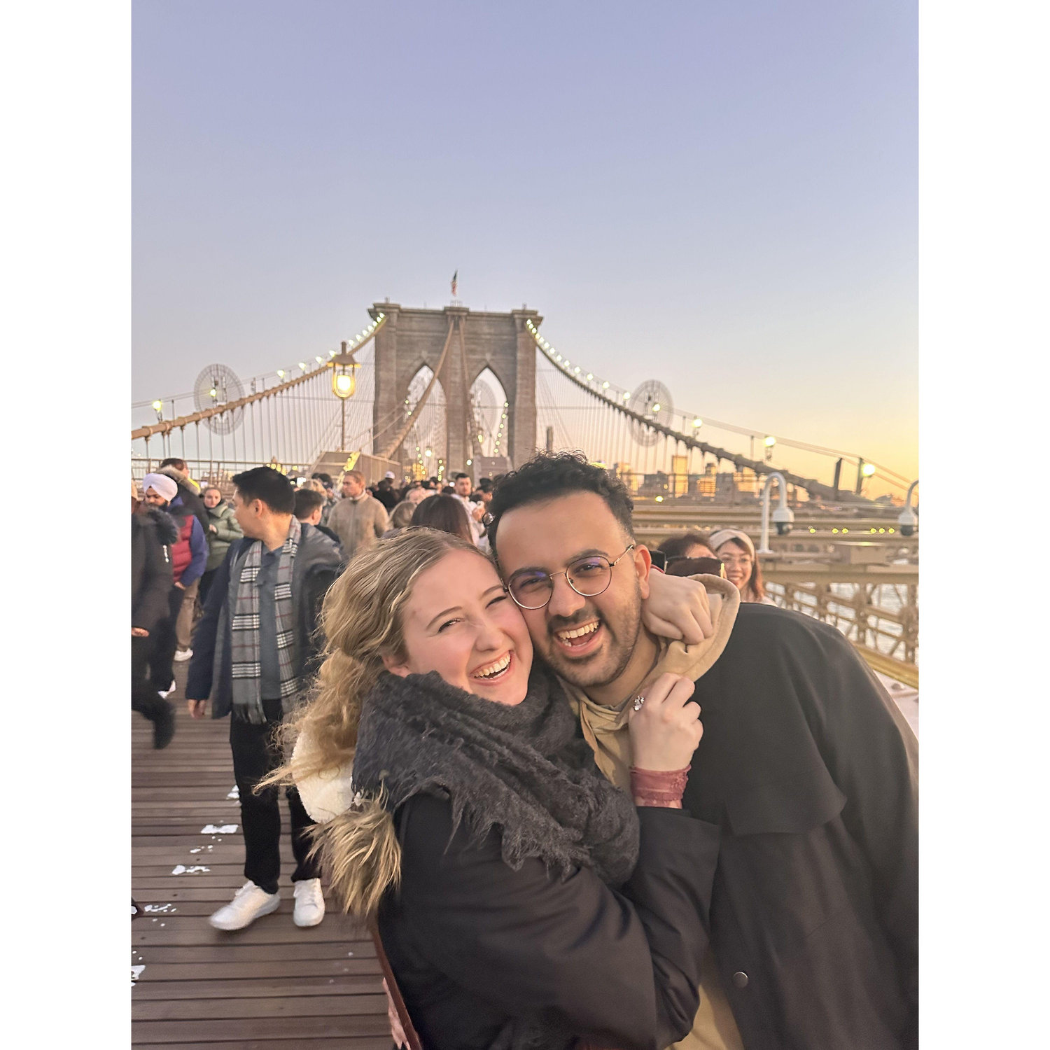 on the brooklyn bridge! a nyc trip we celebrated in december for our 1 year!
