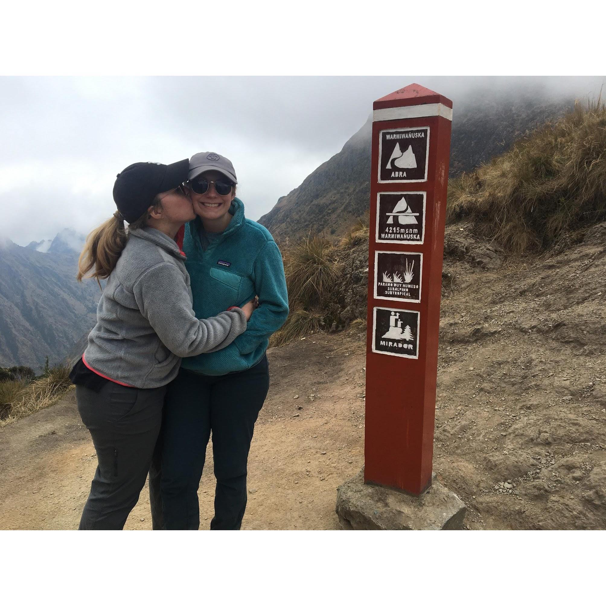 This was the highest point on the Inca Trail, also known as Dead Woman's Pass. We were all so relieved to have made it through (what we thought would be) the hardest day.