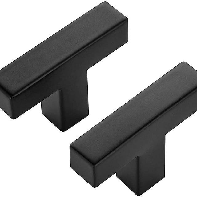 Ravinte 30 Pack Black Square Bar Cabinet Knobs 2 Inch Square Cabinet Pulls Matte Black Single Hole Kitchen Cabinet Handles