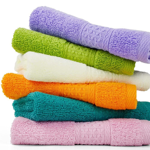 Cleanbear Cotton Wash Cloths Soft Washcloths with 6 Colors for Body and Face, 13 by 13 Inches Large Bathroom Washcloth Set Highly Absorbent Fade Resistant Face Cloths
