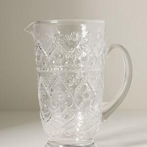 Anthropologie Handblown Glass Pitcher