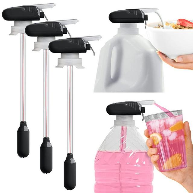 The Magic Tap Automatic Drink Dispenser: Hands-Free Milk, Beverage Dispenser, Drink Dispenser for Fridge Juice & More: 3 Pack Black