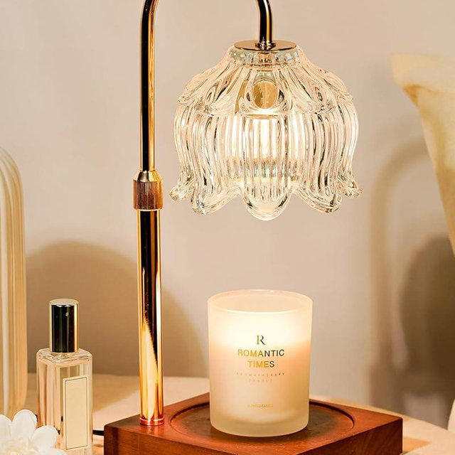 Dimmable Flower Candle Warmer Lamp with Timer, Height Adjustable Candle Lamp Warmer Unique Gifts for Women Mom Birthday Gifts for Her House Home Decor Warming Lotus Candle Warmer Light for Jar Candles
