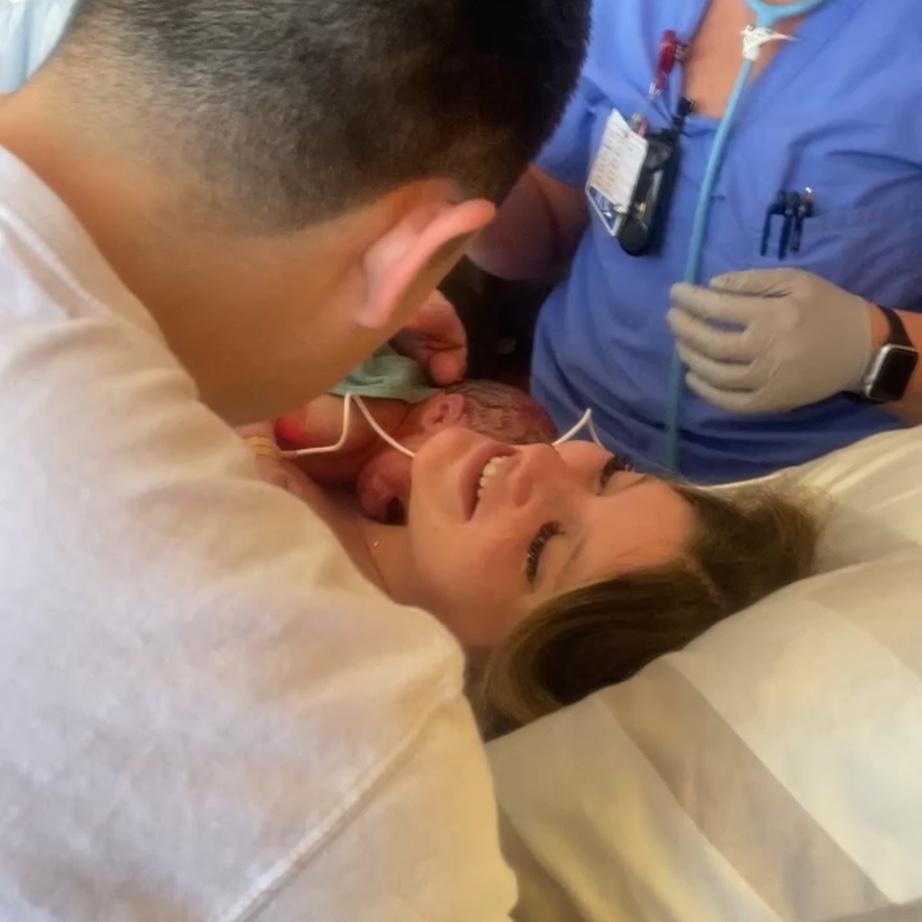 1/13/2022. The moment our Marlee Sue was born. Hearing Martin say, “It’s a girl!” will always be the best moment of my life. The best partner to go through life with. 🤍🖤🩷