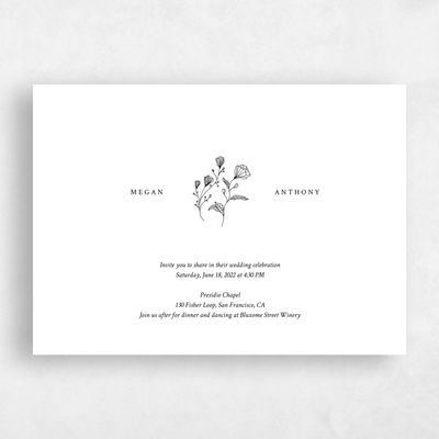 White Landscape Wedding Invitation - Unconditional Stamp
