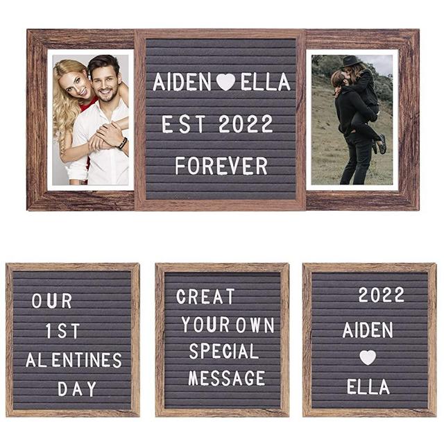 Wedding Gifts for Couple, Unique Bridal Shower Gift - 4x6'' Personalized Picture Frame Collage Solid Wood Wedding Gifts or Engagement Gift - Bridal Shower Gifts for Bride