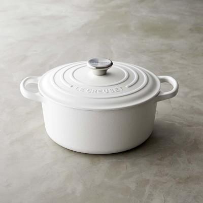 Le Creuset Signature Cast-Iron Round Dutch Oven, 3 1/2-Qt., Matte White