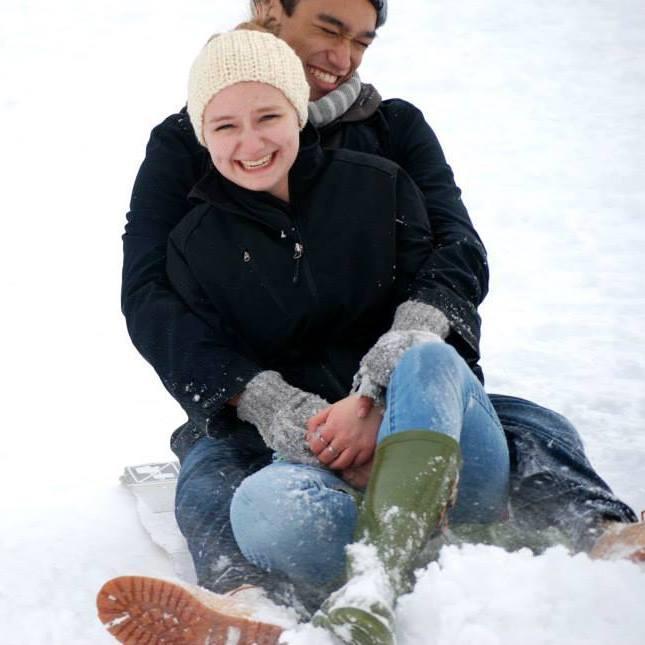 Second winter on campus together.