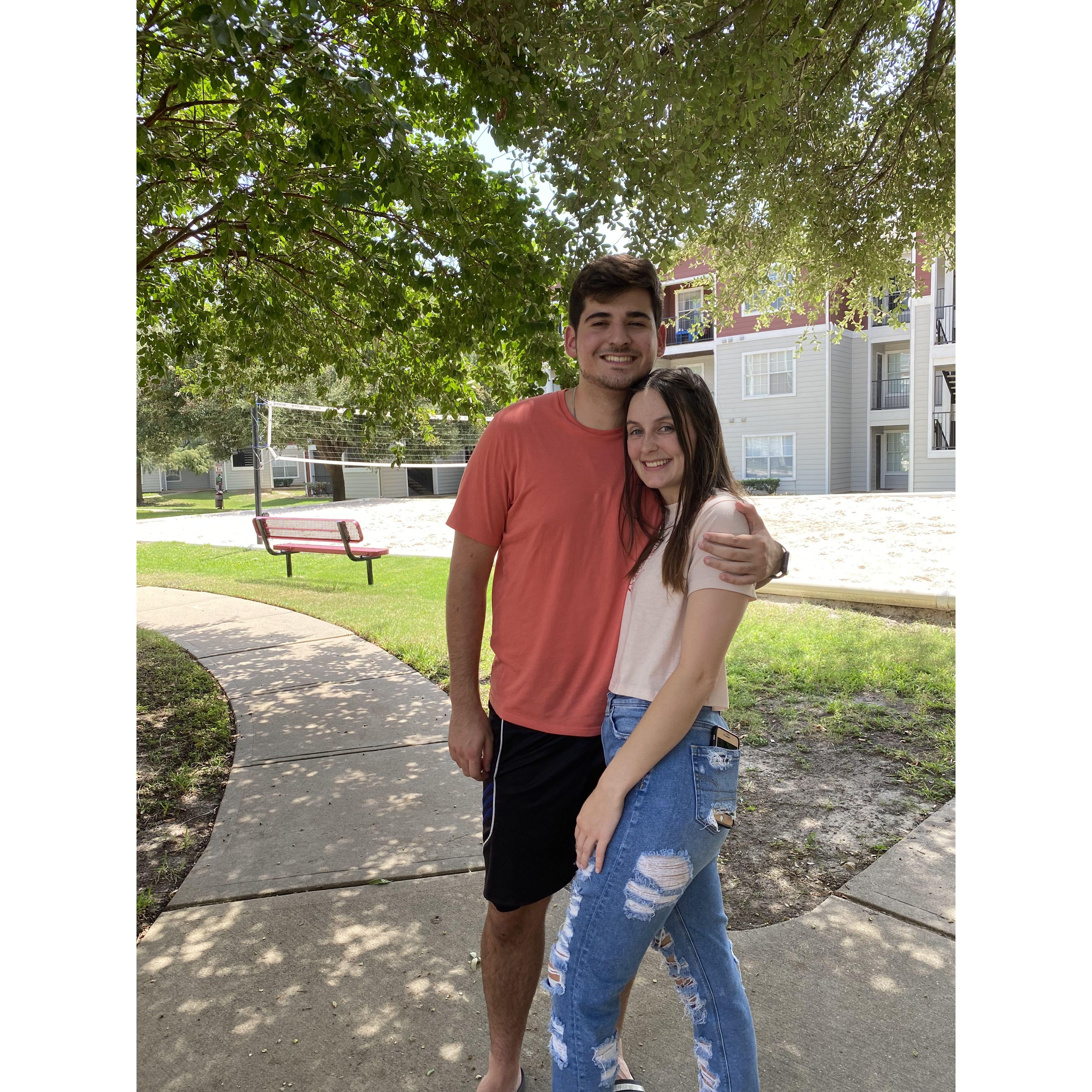 The volleyball court where we met! Fun fact- we met because this court was right outside of my apartment, unit 1114- & Our first date was 11/14!