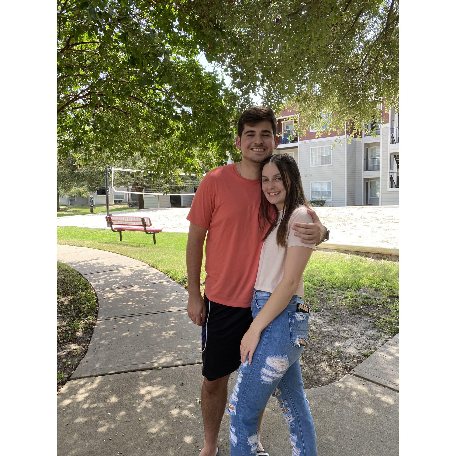 The volleyball court where we met! Fun fact- we met because this court was right outside of my apartment, unit 1114- & Our first date was 11/14!