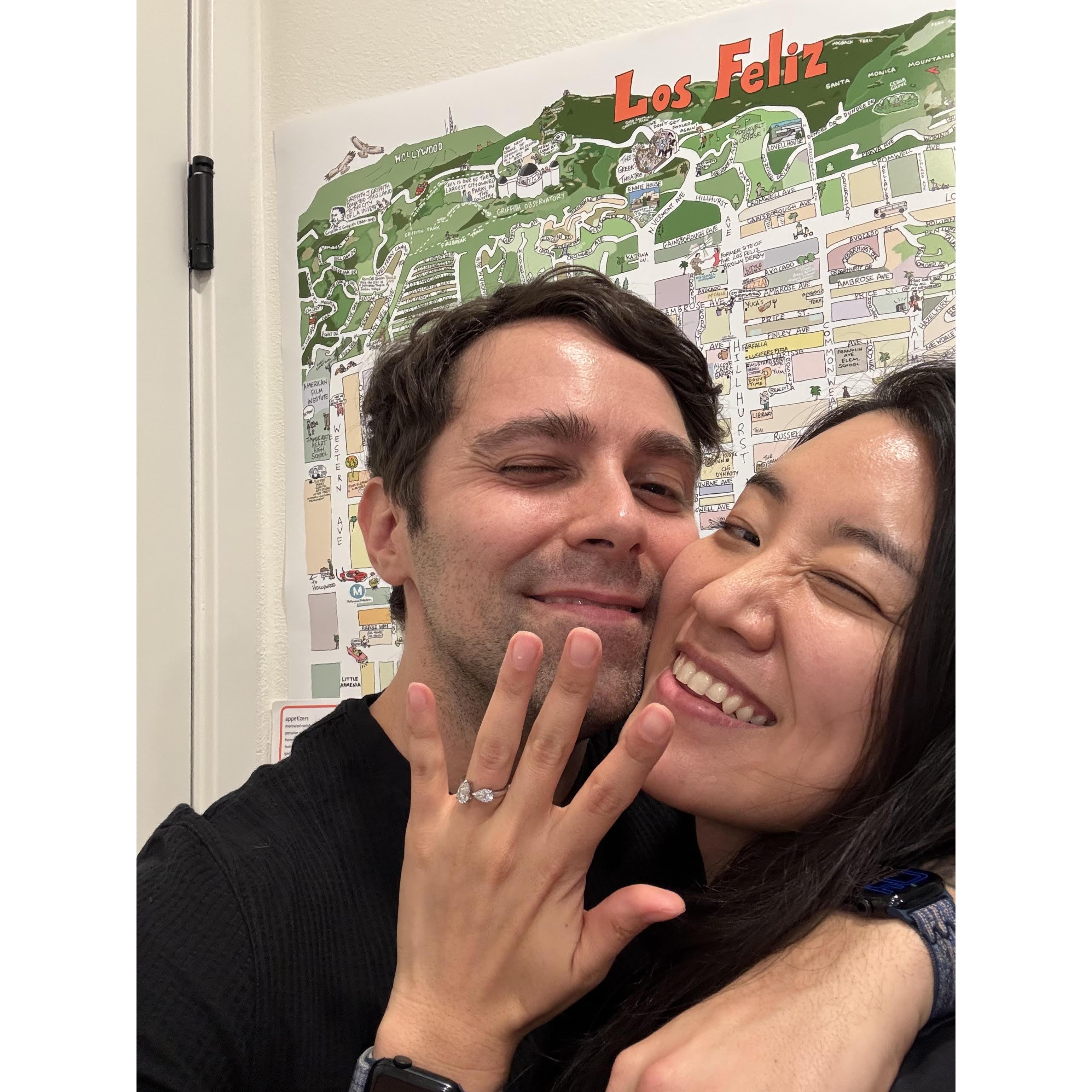When we got the official engagement ring. (Mikhail proposed with the wedding band)