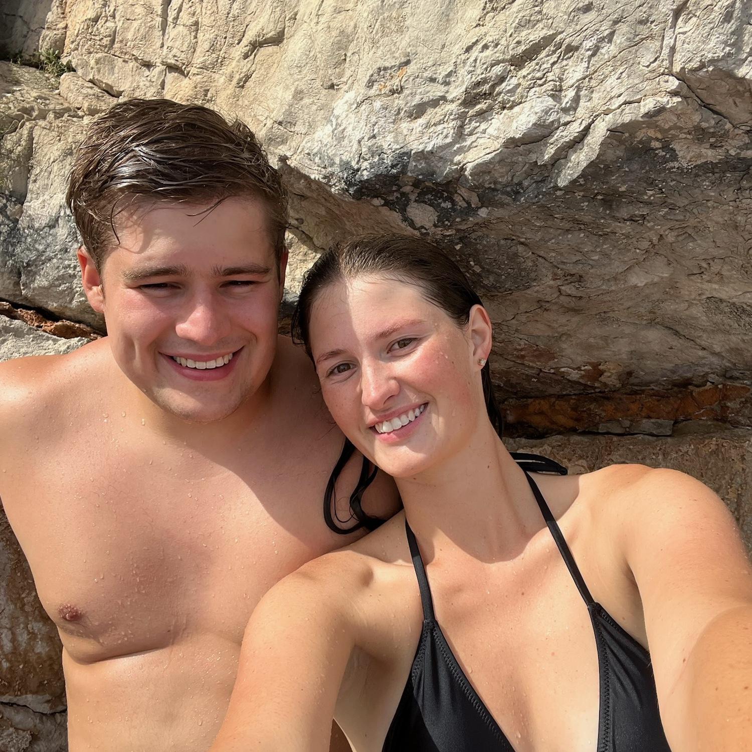 Cliff Diving in Dubrovnik! One of my favorite days ever. We bought bathing suits at a convenience store because we forgot to pack them. The water was around 100ft deep and crystal clear.
