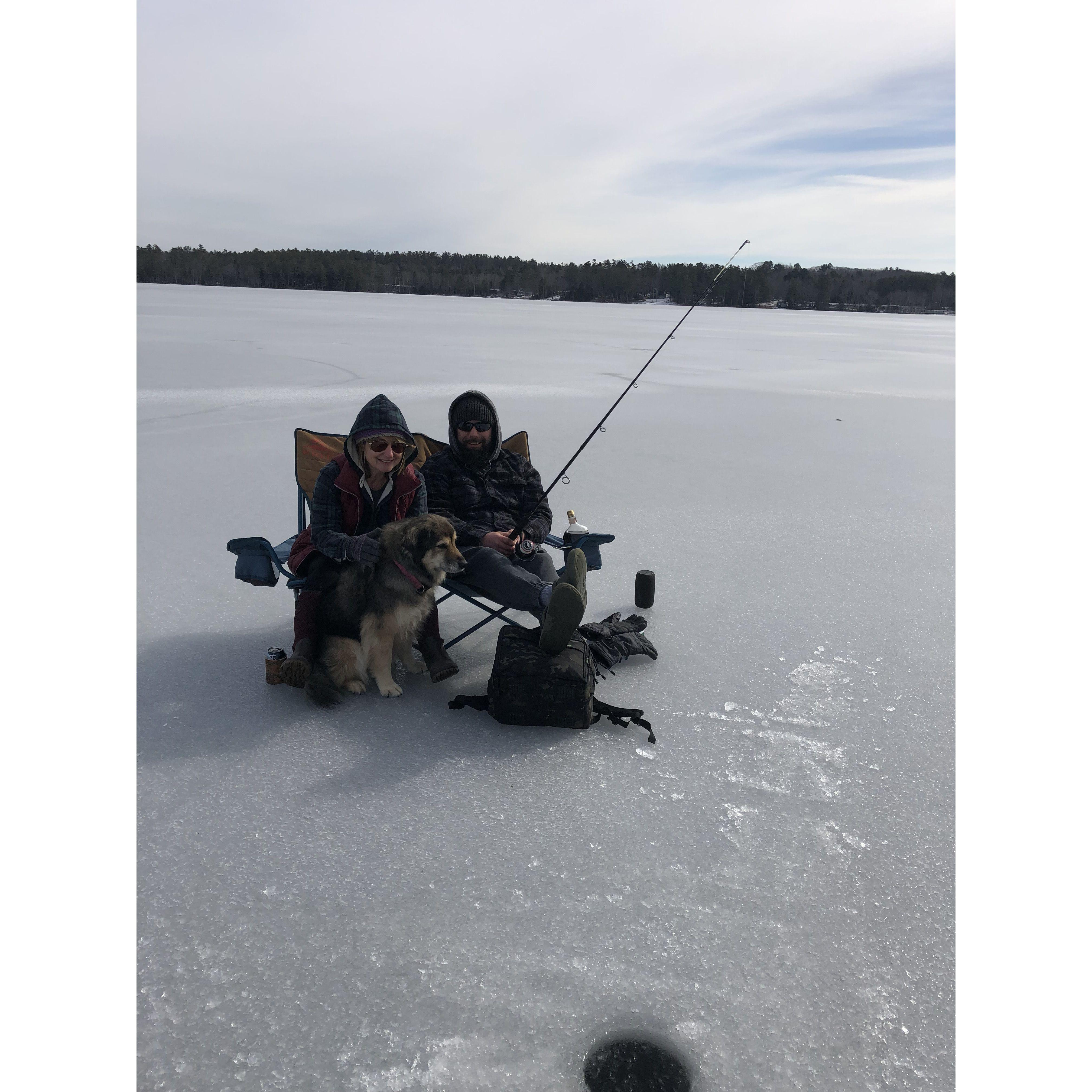 Ice fishing in Maine!