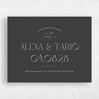 Grey Typography Wedding Save the Date - Nash Landscape