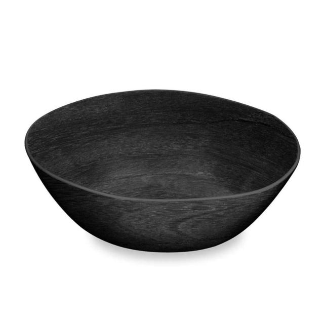 TarHong Faux Real Blackened Wood Serve Bowl, 12" x 3.6", 142 oz, Melamine