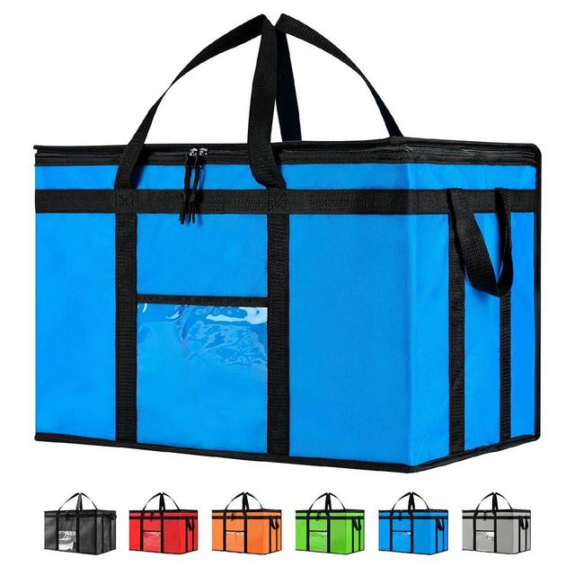 NZ Home 3XL Insulated Cooler Bag and Food Warmer for Food Delivery & Grocery Shopping with Zippered Top, Blue (1 Pack)