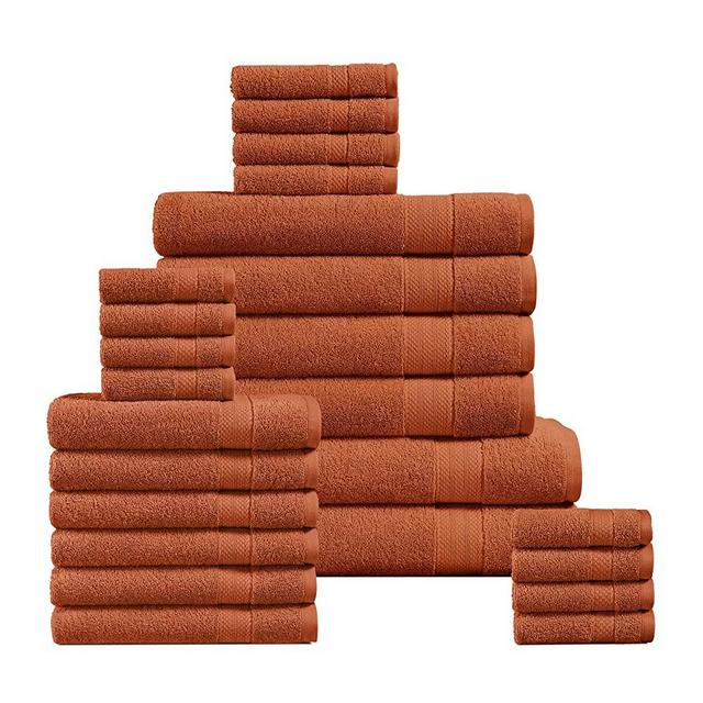 LANE LINEN 24 Piece Towels for Bathroom - 100% Cotton, Oversized Bath Towels, Quick Dry Spa Towels, 2 Extra Large Bath Sheet, 4 Bath Towel, 6 Hand Towel, 8 Wash Cloths,4 Fingertip Towels - Rust