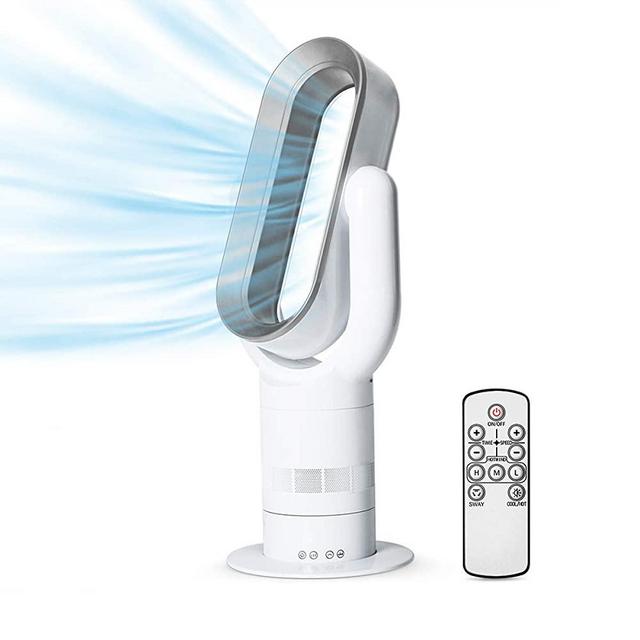 Air Cooler, Hot & Cool Air Multiplier Leafless Fan, Whole Room Tower Fan with Remote Control, Natural Air Cooling, Warm Air Fast Cooling Immediate Heating, Easy to Use and Install