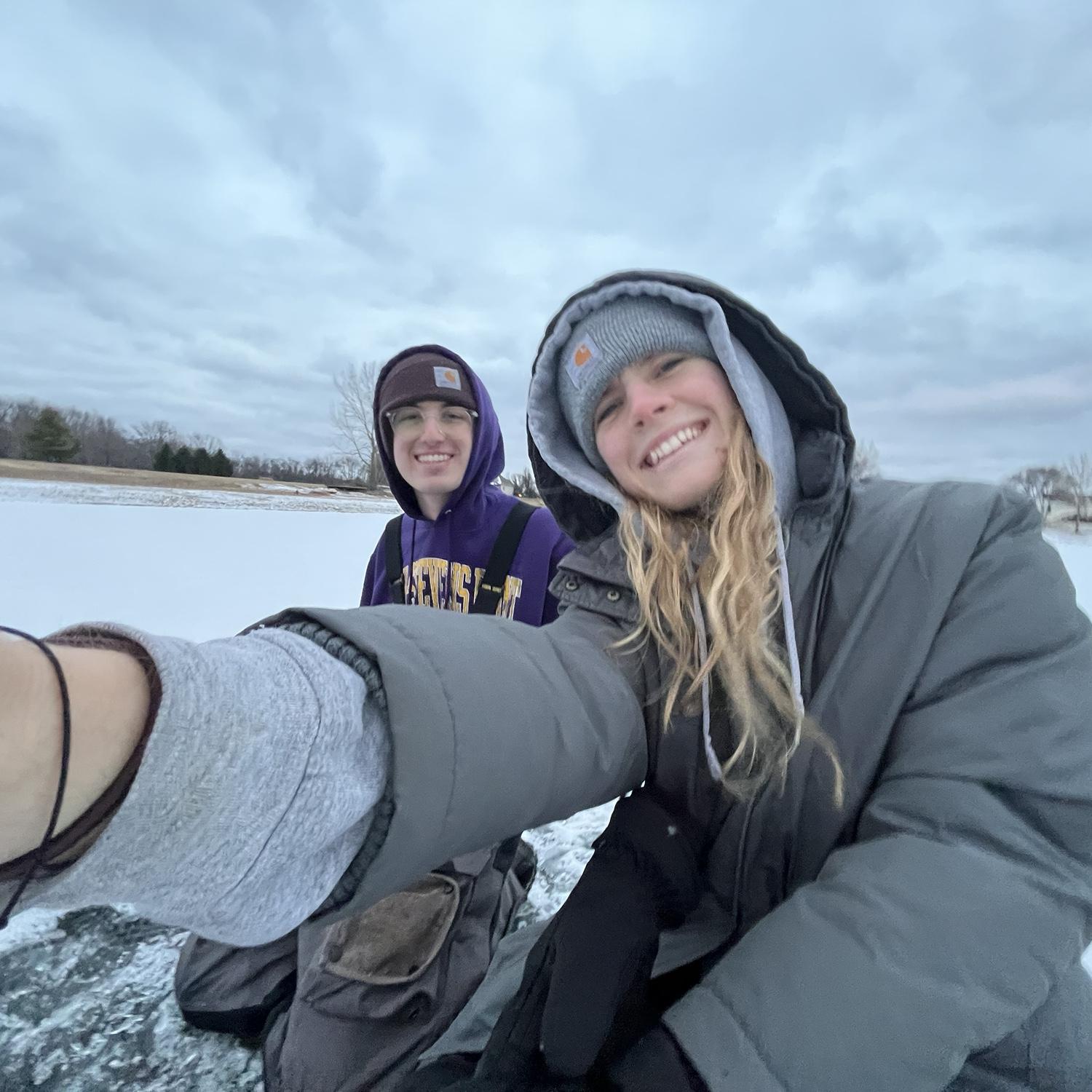 A little ice doesn't stop us from fishing!