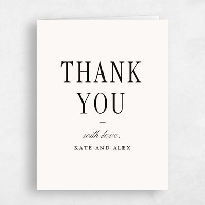 Beige Wedding Thank You - Dove Portrait