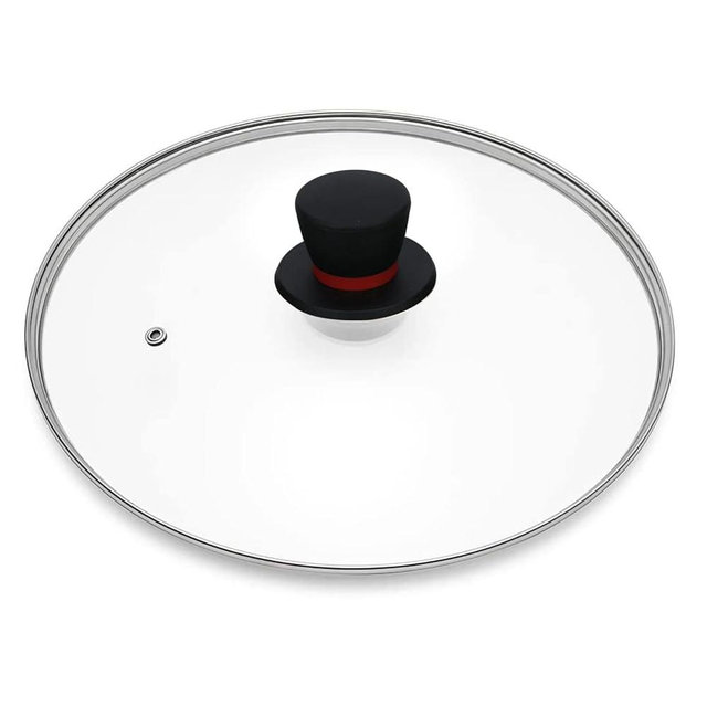 Pan Lid, Pan Lid (12 Inch) with Steam Vent-Replacement Glass Pan Cover for Lodge 12 Inch Cast Iron Skillets and 7 Quart Dutch Ovens-Frying Pan Lid 12'' Universal Lid