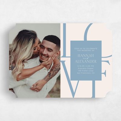 Blue Ticket Wedding Invitation - Josephine Photo